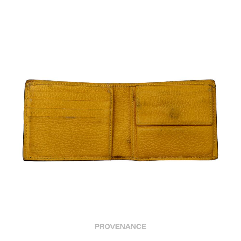 🔴 Gucci GG Logo Bifold Wallet - Black/Yellow Leather - Picture 5 of 9
